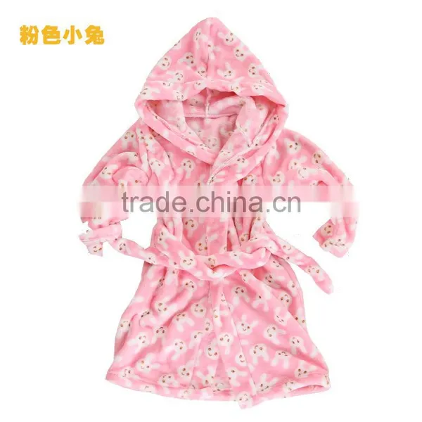 S65419A Children Robe Girls Boys Pajamas Flannel Sleepwear Kids Bathrobe photo-5