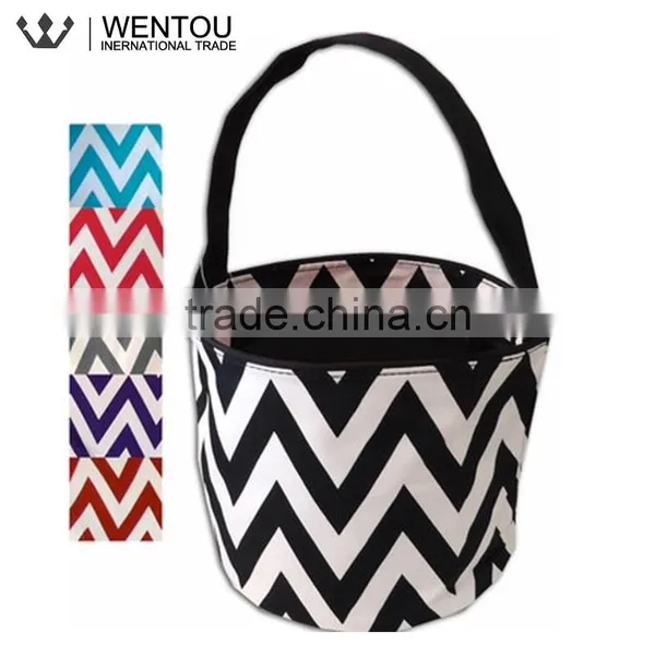 Monogrammed Chevron Polka Dot Easter Trick Or Treat Bag photo-2