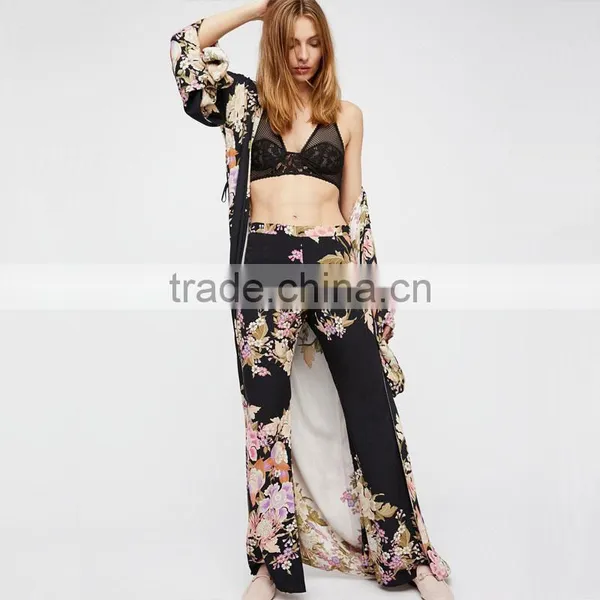 New Pattern Floral Flare Pants Alli Baba Com Ladies Bohemian Clothes photo-4