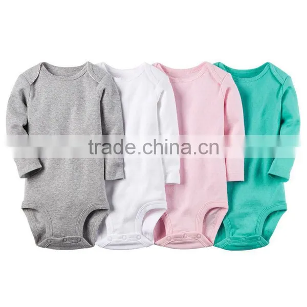Wholesale Baby Cotton Romper Long Sleeve Blank Baby Onesie photo-5