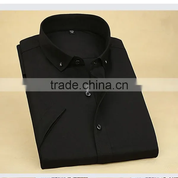 Black and White Striped Short-sleeve Shirt Cotton Business and Leisure Travelers No-iron Cultivate One's Morality Men's Button-d photo-5