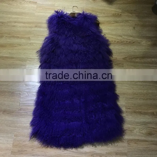 SJ087 2017 New Fashion Model Show Sheep Vest for Women photo-5
