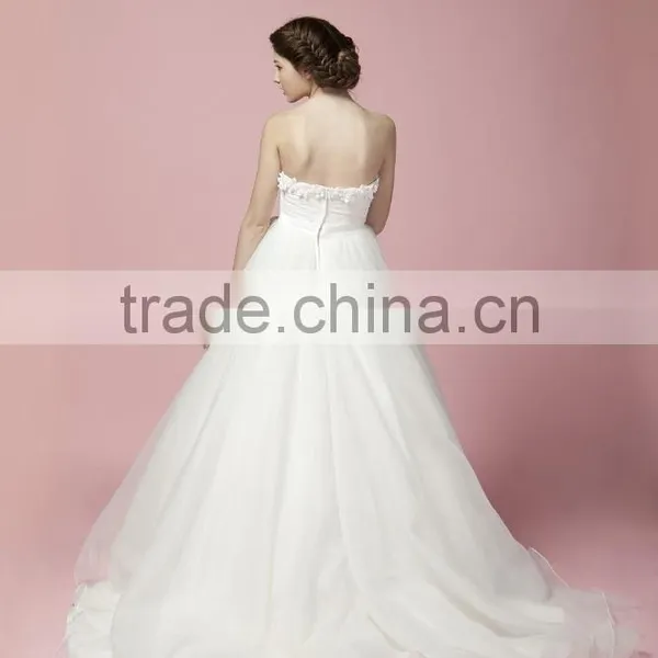 Ball Gown Sweetheart Court Train Tulle Wedding Dress A27801 photo-3