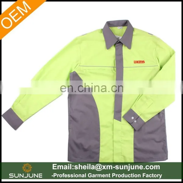 Bolsillo Interior Unisex Two Tone Work Shirts Reflective