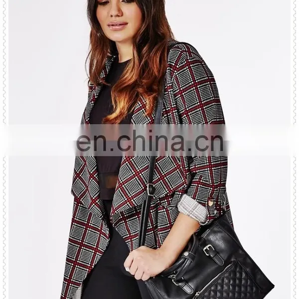 High Quality Plus Size Women Checked Waterful Travel Jacket in New Model photo-4
