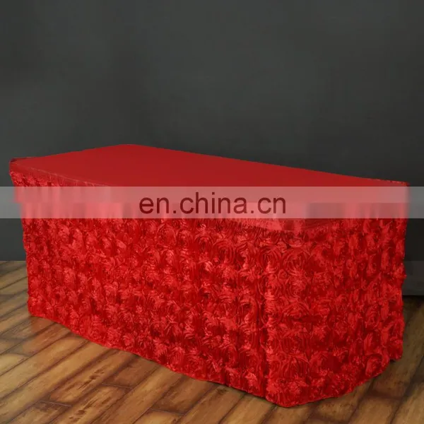 Fashion Design Polyester Satin Suzhou Decoration Wedding Table Skirt photo-5