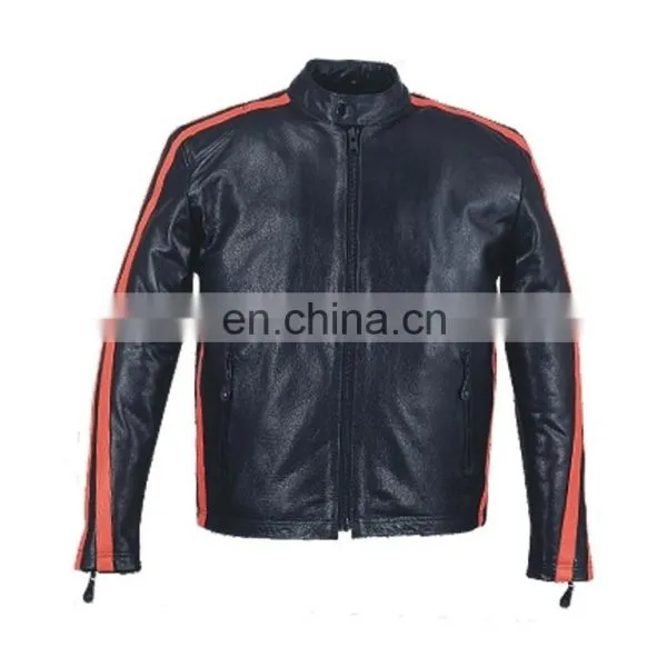 HMB-0405D LEATHER MOTORBIKE JACKETS MOTORCYCLE BIKER COATS photo-3