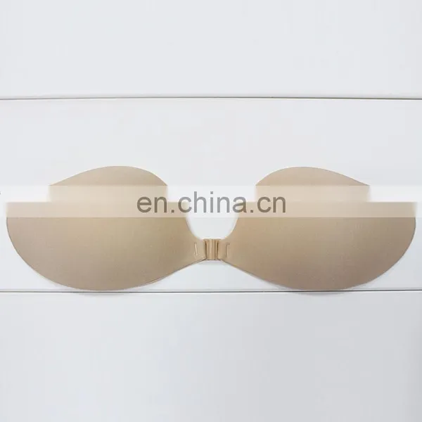 ES6612 Golden Wholesale Fashion Sexy Breathable Invisible Nude Silicone Bra for Dress photo-3