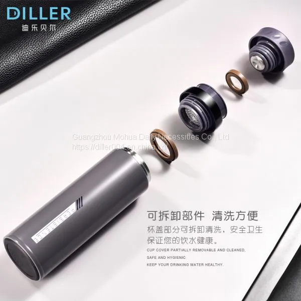 500ml White Dark Brown Double Wall Stainless Steel Sealed Insulated Thermos Vacuum Water Bottle photo-5