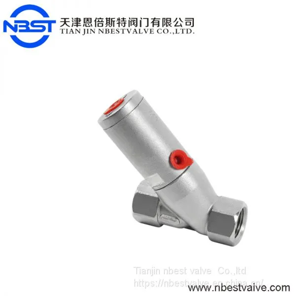 45 Degree Pneumatic Mechanical Valves Stainless Steel Angle Seat Valve photo-2