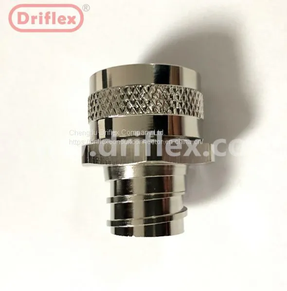 Driflex Brass Nickel Plated Straight Swivel Cable Conduit Fitting