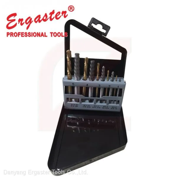 10PCS Leaft Hand Drill Bits & Broken Bolts Removers Saca Parafusos Set in Metal Box photo-3
