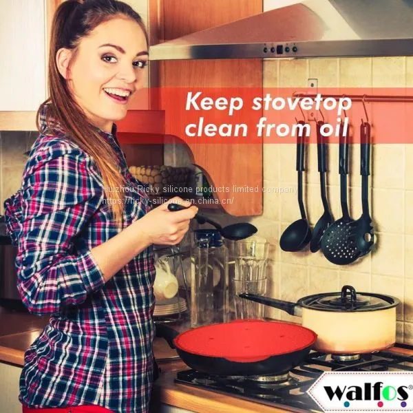 3 In 1 Kitchen Splatter Screen Silicone Oil Splatter Guard Guard Heat Insulation Cooling Mat For Frying Pan Screen Strainer photo-2