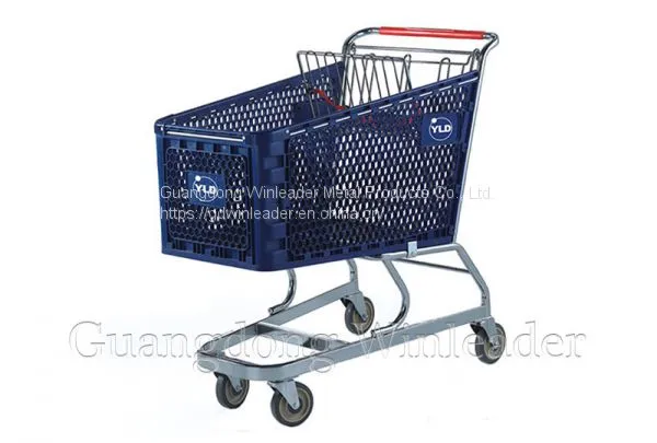 YLD-PT180-2SB Plastic Shopping Cart Plastic Grocery Shopping Trolley Plastic Supermarket Shopping Cart