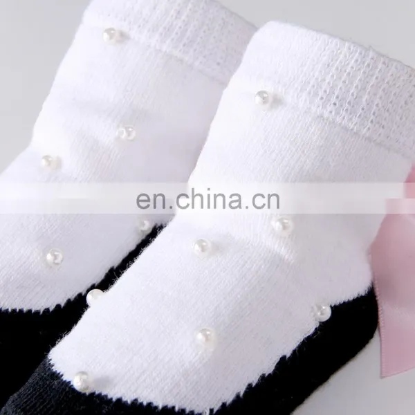 2020 New Socks Beaded Newborn Shoes and Socks Shape Pink Bow Baby Socks photo-4