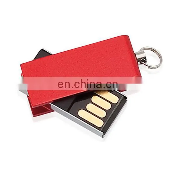 Super Mini Mental Swivel Usb Flash Drive Oem Logo Pen Drive Metal Laser Printing Memory Sticker Disk photo-2