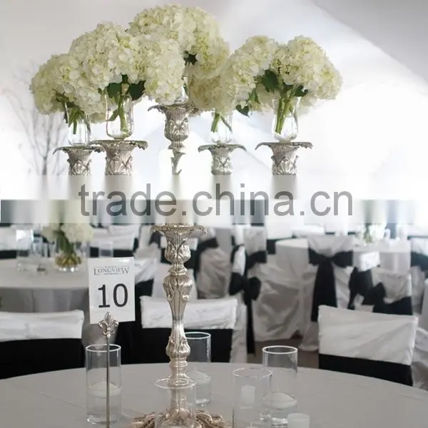 Centerpiece Flower Bowl Candelabra With Hanging Crystals photo-3