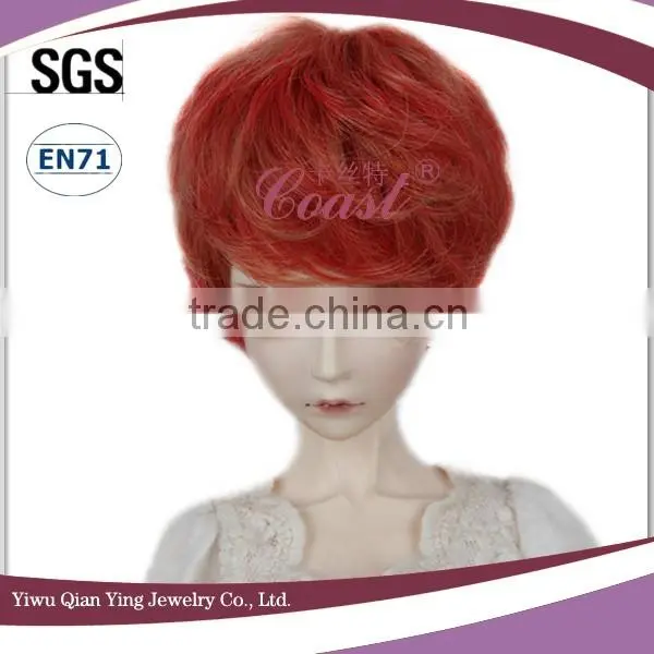 Light Blue Curly Synthetic Bjd Doll Short Hair Wigs photo-2