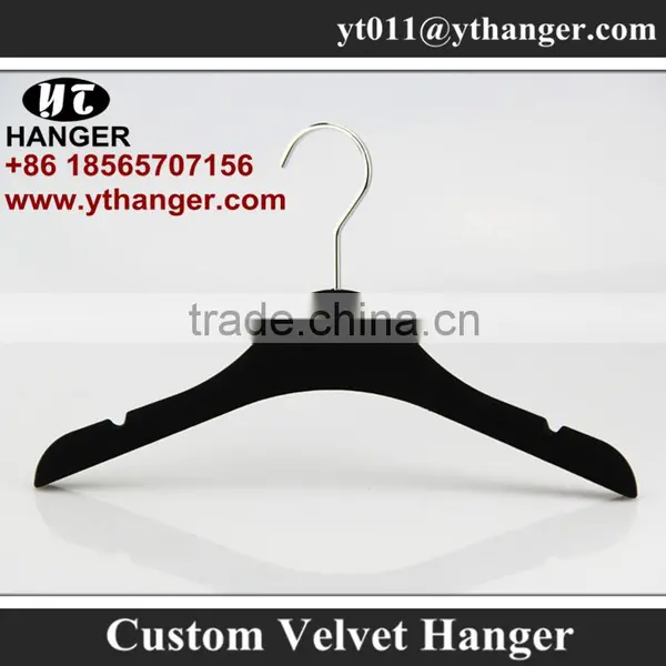 IMY-326 Black Velvet Children Hanger Wholesale Kids Non-slip Velvet Hanger photo-2