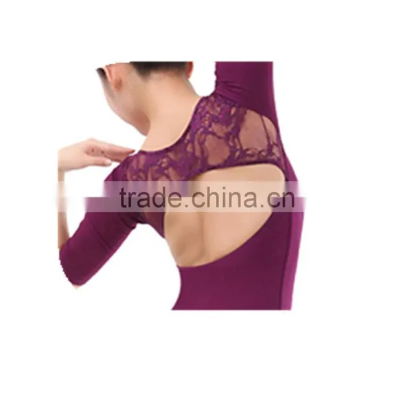 Dansgirl Short Sleeve Sexy Lace Open Back Women Ballet and Gymnastics Leotard photo-6