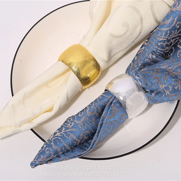 Metal Round Luxury Gold Napkin Rings For Wedding and Dinner Table Party photo-4