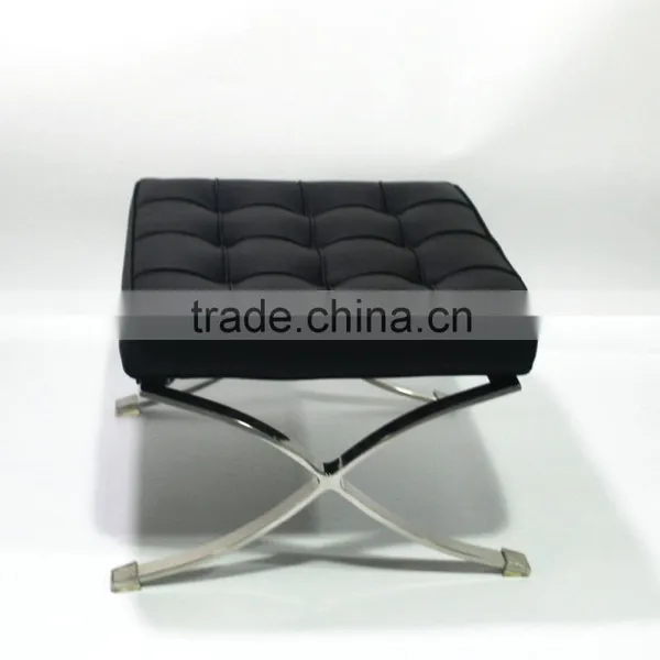 Stainless Steel X Frame Barcelona Ottoman photo-4