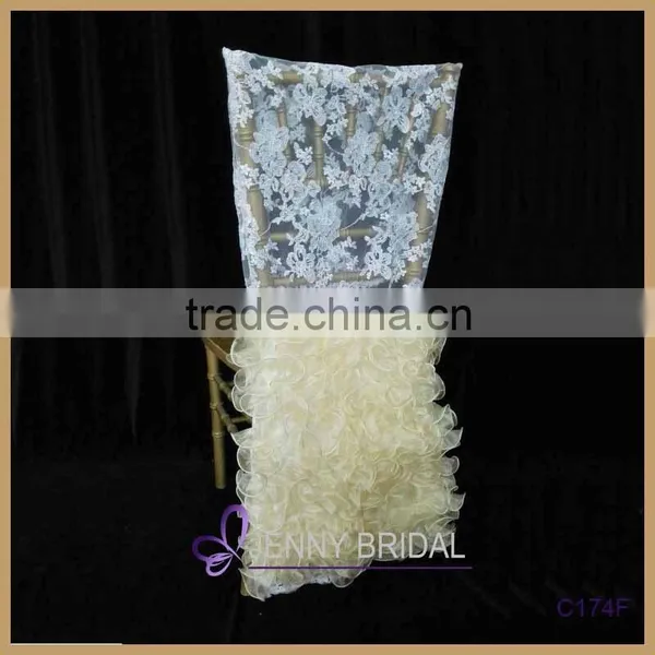 C126A Lace Universal Wedding Ruffled Cheap Chair Covers photo-4