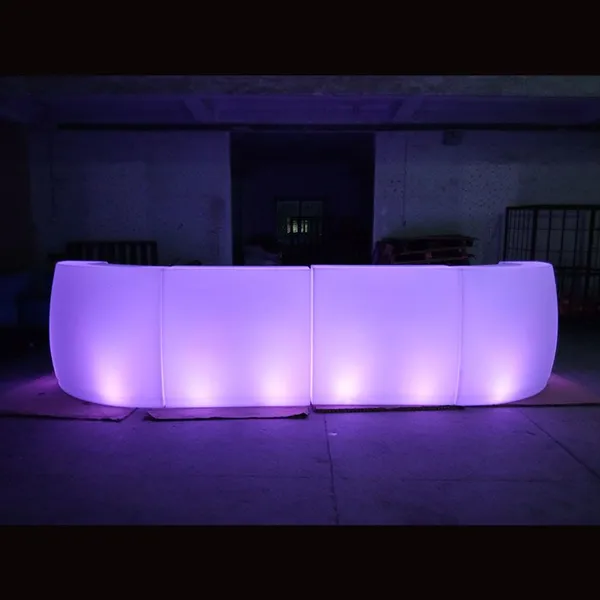 Modern Rustic LED Bar Counter Table Commercial Top Hookah Illuminated Party Furniture Plastic Lounge Bar Hotels Parks photo-2