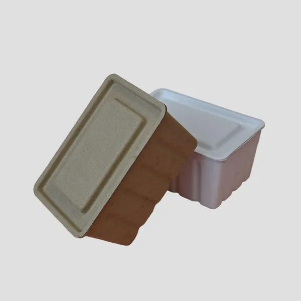 Recyclable Molded Pulp Storage Box With Heavy Duty Stackable Eco-friendly Water Resistant photo-3