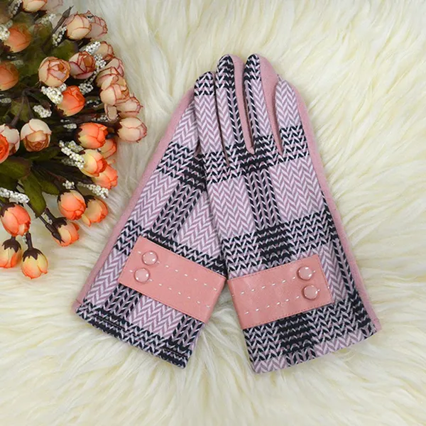 Women Fashion Lamb Suede Gloves Finger Touch Gloves photo-4