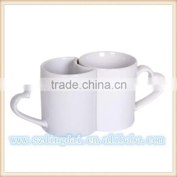 Ceramic Sun and Moon White Couple Ceramic Sun and Moon Mug Sublimation Mug Heart Handle Sun & Moon11OZ Sublimation Mug