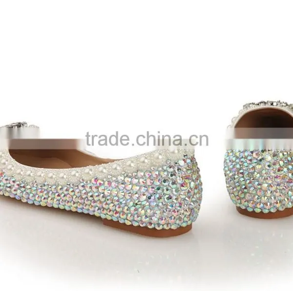 2015 New Model Rhinestone Flat Wedding Shoes For Bridals Elegant Shoes for Ladies photo-3