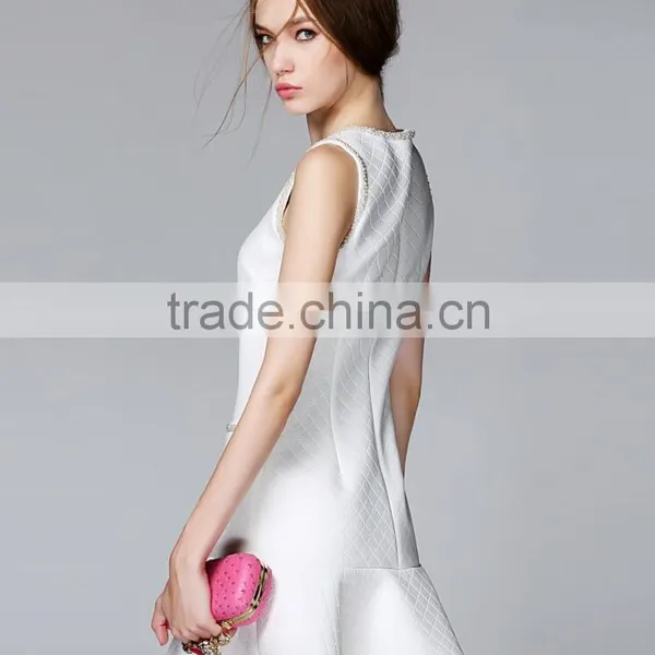 Stock Items Beads Elegant Tight Fishtail Office Dress for Lady photo-4