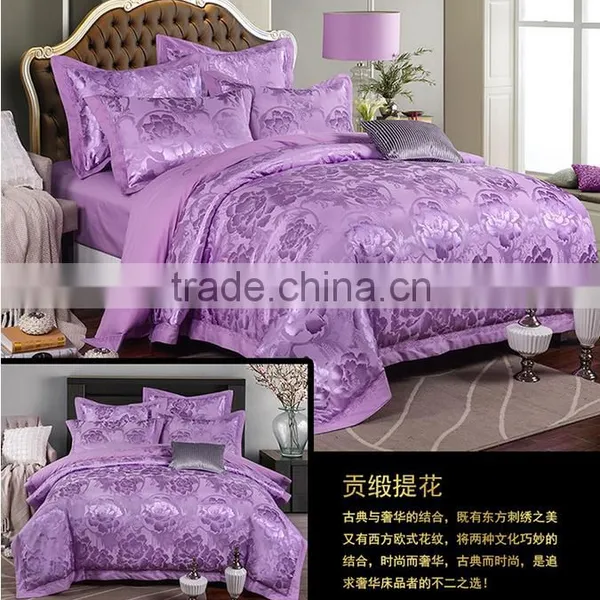 Wedding Suite Red Roses Optimal Silk Satin Jacquard Bedding Set photo-4