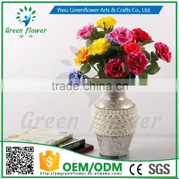 2016 Wholesale MulticolorLuxury Latex PU Artificial Flowers Honey Rose Real Touch Bouquet Wedding Bridal Decor Display Flower photo-5