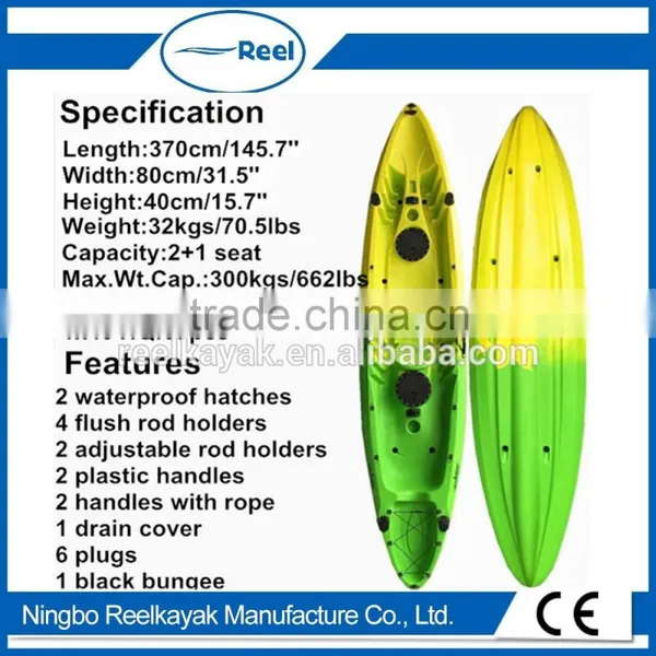 Chinese Supplier Three Persons Sit on Fishing Paddle Kayak photo-5