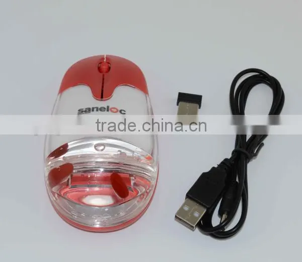 Computer Gift Wireless Liquid Aqua Mouse With Rechargeable Lithium Battery photo-3