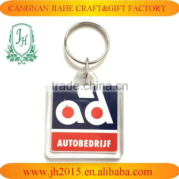 Plastic Transparent Blank Insert Photo Picture Keychain Frame Keyring photo-5