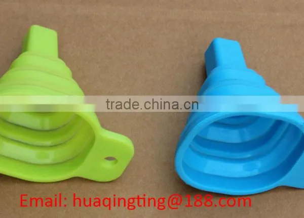 FDA and LFGB Food Grade Colorful Silicone Collapsible Foldable Funnel photo-2