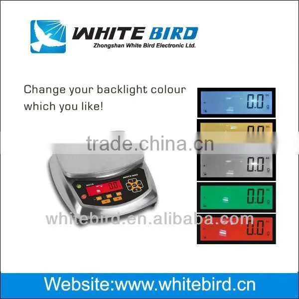 OIML Weighing Counting Scale Rs232c IP67 Waterproof, 304 Stainless Steel, Yellow/red/green/blue/white Color Backlight