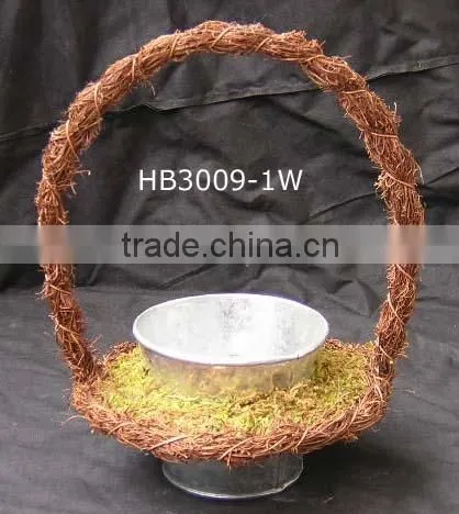 Moss Zinc Flower Bucket