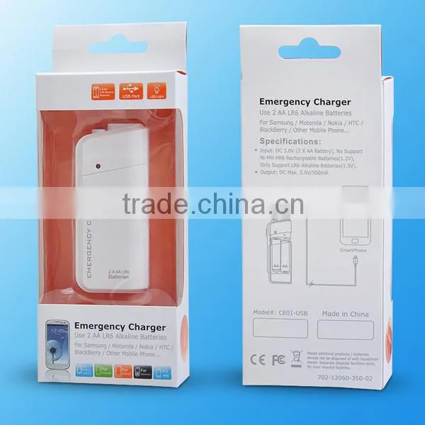 Wholesale OEM Emergency Mobile Phone Charger Using 2AA Battery With LED Lighting photo-4