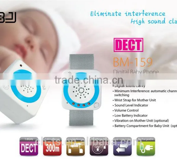 1.8GHz Wireless DECT Wrist Design Audio Rechargeable Baby Phone photo-2