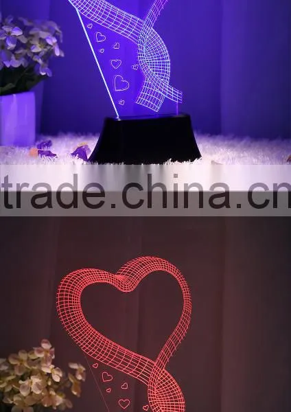 Telesthesia Acrylic + 3d Optical Illusions Led Rectangle Lighted Display Base Multi Color Changing Night Light Lamp photo-6