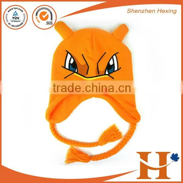 Cute Cartoon Knitted Beanie Winter Hats Pom Hip Hop Cheap Custom Skull Hats photo-4