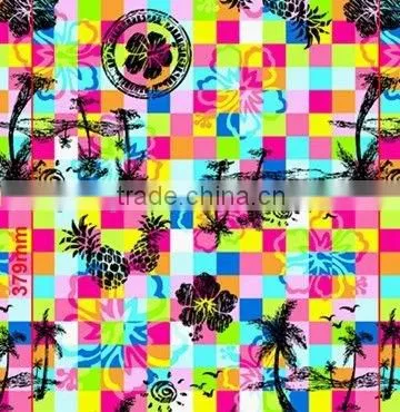2015 New Arrival Tropical Print Miscrofiber Beach Wear Fabric