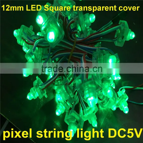 12mm Pixel String Rgb Led Pixel LED Square Shape Transparent Cover Pixel String Light With DC5V WS2811 Supplier's Choice