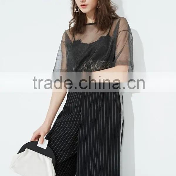 Sexy Slim Fit Strapless Tank Tops Lace Short Shirts for Women photo-4