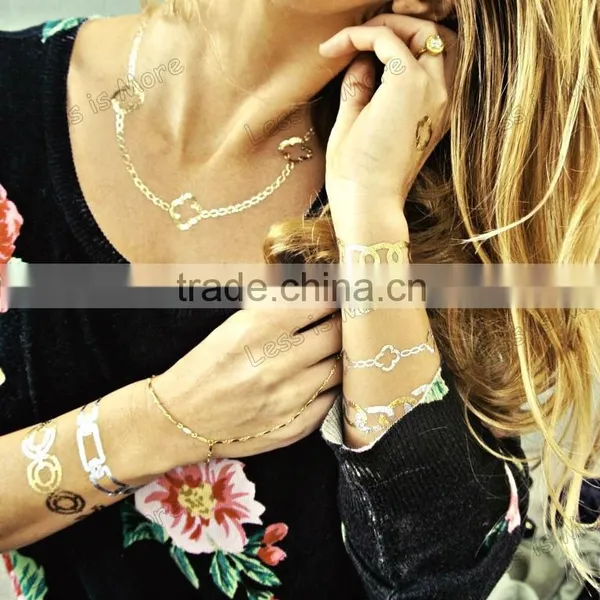Fashion Gold & Silver Body Temporary Tatoo Sticker photo-2