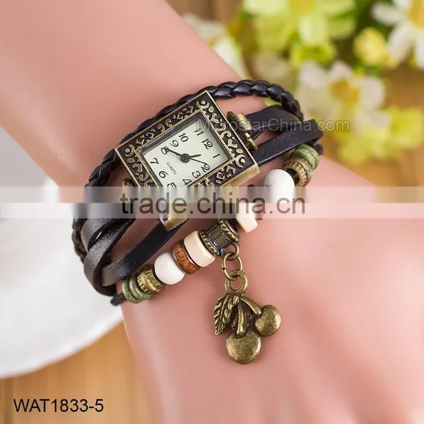 Promotional Vintage Fashion Leather Ladies Bracelet Wrist Watches photo-4